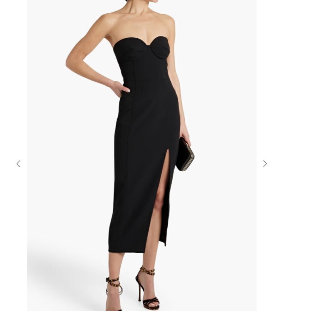NWT Nicholas Sabi Bustier Midi Dress, black, sz 2